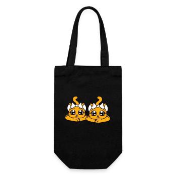 2 Süße Mädchen Katzen Hübsche Schleife Freundinnen - Geschenkbeutel für Flaschen - Schwarz - Vorne