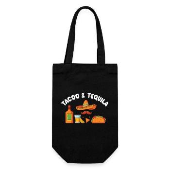 Tacos & Tequila Funny Taco Lover Saying Slogan - Gift Bag for Bottles - black - Front
