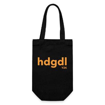hdgdl hab dich ganz doll lieb Jahr2000 Y2K orange - Geschenkbeutel für Flaschen - Schwarz - Vorne