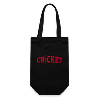 Cricket Lettering with Bat - Kricket - Geschenkbeutel für Flaschen - Schwarz - Vorne
