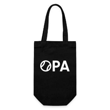 Opa Tennis Spielen Tennisspieler - Geschenkbeutel für Flaschen - Schwarz - Vorne