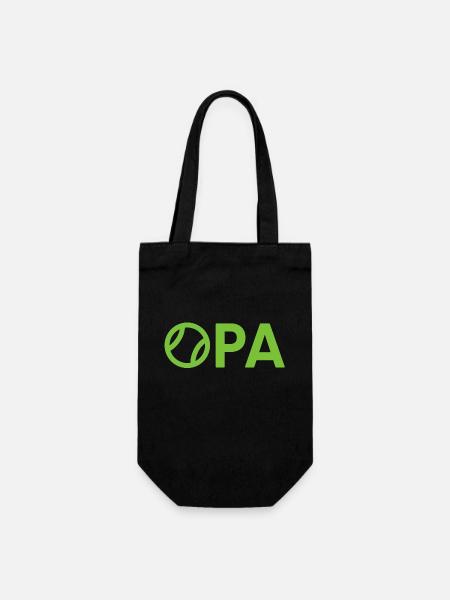 Opa Tennis Spielen Tennisspieler - Geschenkbeutel für Flaschen - Schwarz
