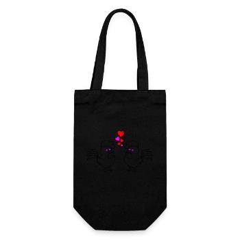 Chickens in love 02 - Gift Bag for Bottles - black - Front