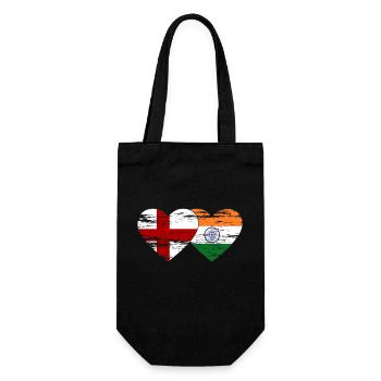 England Indien Flagge used - Geschenkbeutel für Flaschen - Schwarz - Vorne