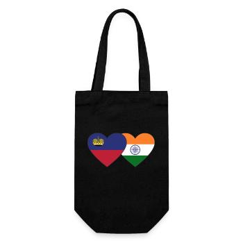 Liechtenstein Indien Flagge - Geschenkbeutel für Flaschen - Schwarz - Vorne