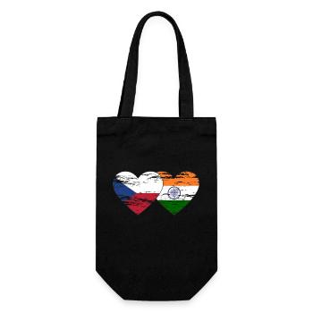 République tchèque Inde Drapeau utilisé - Sac à bouteille - noir - Devant