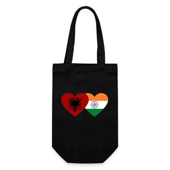 Albanie Inde Drapeau Coeur - Sac à bouteille - noir - Devant
