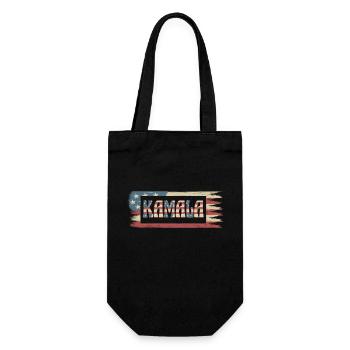 Kamala Harris president american flag retro - Gift Bag for Bottles - black - Front