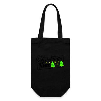 Christmas Time - Gift Bag for Bottles - black - Front