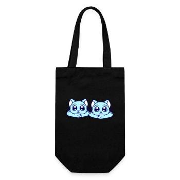 Deux chats heureux 2 amis Couple Équipe Couple - Sac à bouteille - noir - Devant