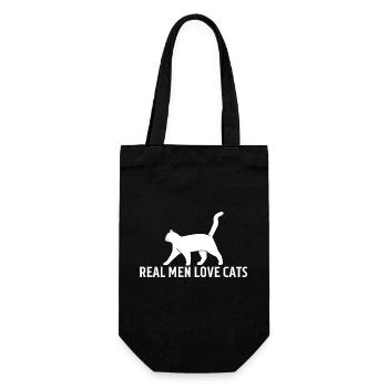 Les vrais hommes aiment les chats - Sac à bouteille - noir - Devant