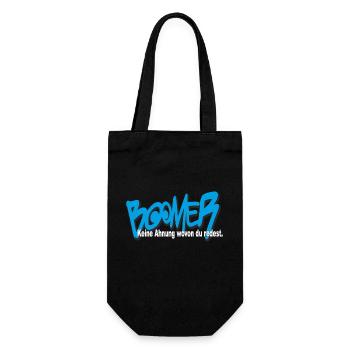 Boomer - Keine Ahnung wovon du redest. - Geschenkbeutel für Flaschen - Schwarz - Vorne