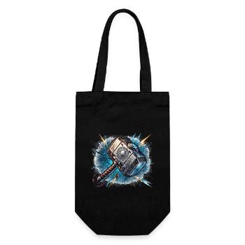 Marteau de Thor avec effets de tonnerre - Sac à bouteille - noir - Devant