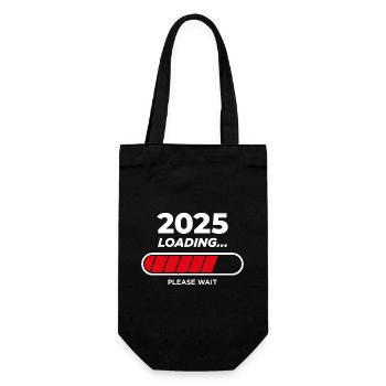 2025 Wird geladen - Geschenkbeutel für Flaschen - Schwarz - Vorne