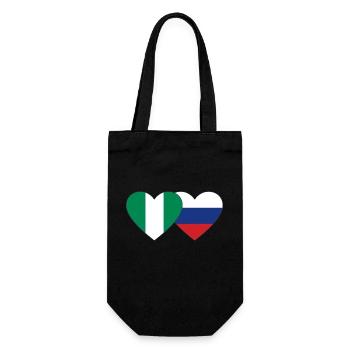 Nigeria Russie Drapeau Coeur - Sac à bouteille - noir - Devant