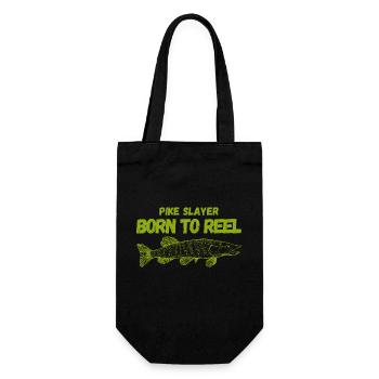 Pike Slayer Fishing Life – Born to Reel - Gift Bag for Bottles - black - Front