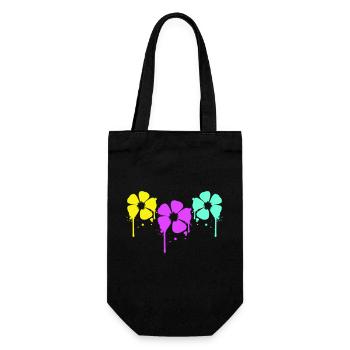 Flowers Cool Graffiti Drop Spray Spring Summer - Gift Bag for Bottles - black - Front