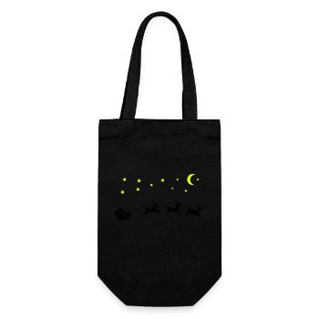 weihnachtsmann weihnachten schlitten - Geschenkbeutel für Flaschen - Schwarz - Vorne