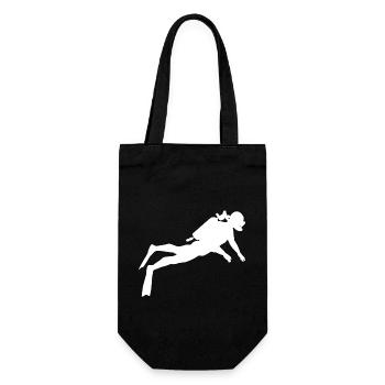 Diver in the sea - Gift Bag for Bottles - black - Front