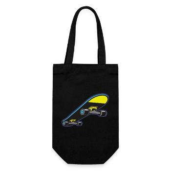 Skateboard – Yellow & Blue Vibes - Skateboarding - Geschenkbeutel für Flaschen - Schwarz - Vorne