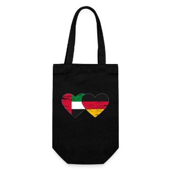 United Arab Emirates Germany Heart - Gift Bag for Bottles - black - Front