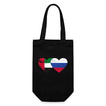 Vereinigte Arabische Emirate Russland Herz - Geschenkbeutel für Flaschen - Schwarz - Vorne