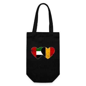 Émirats arabes unis Belgique Drapeau Coeur - Sac à bouteille - noir - Devant