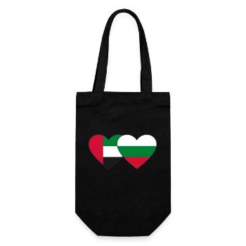 United Arab Emirates Bulgaria Flag Heart - Gift Bag for Bottles - black - Front