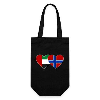 United Arab Emirates Norway Flag Heart - Gift Bag for Bottles - black - Front