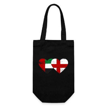 United Arab Emirates England Flag Heart - Gift Bag for Bottles - black - Front