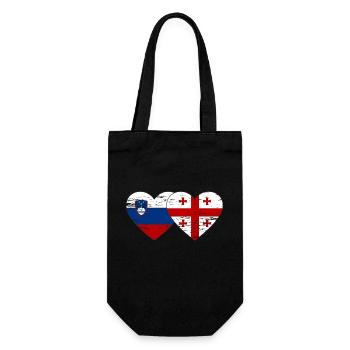Slovénie Drapeau de la Géorgie coeur utilisé - Sac à bouteille - noir - Devant