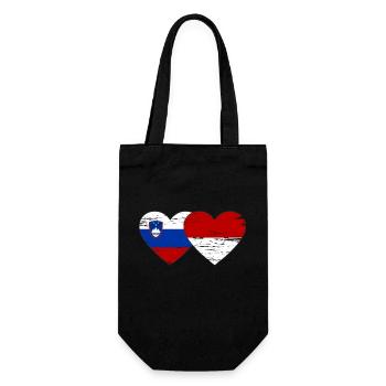 Slovenia Indonesia Flag Heart used - Gift Bag for Bottles - black - Front