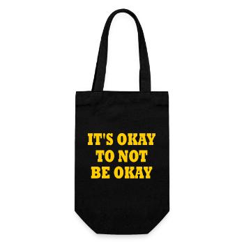 it's okay to not be okay - Geschenkbeutel für Flaschen - Schwarz - Vorne