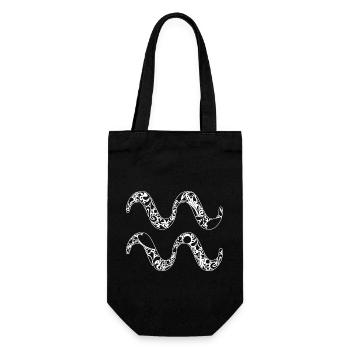 Aquarius Zodiac Funny Horoscope - Gift Bag for Bottles - black - Front