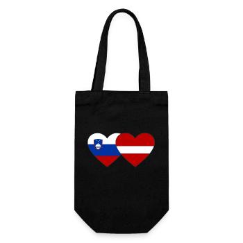 Slovénie Lettonie Drapeau Coeur - Sac à bouteille - noir - Devant