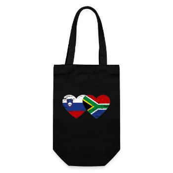 Slovénie Afrique du Sud Drapeau Coeur utilisé - Sac à bouteille - noir - Devant