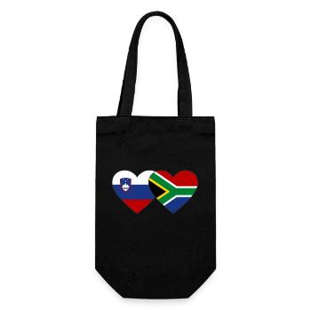 Slowenien Südafrika Flagge Herz - Geschenkbeutel für Flaschen - Schwarz - Vorne