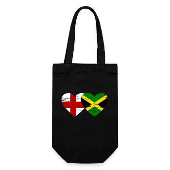 Angleterre Jamaïque drapeau coeur utilisé - Sac à bouteille - noir - Devant