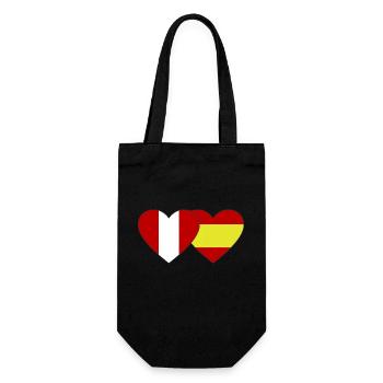 Pérou Espagne Drapeau Coeur - Sac à bouteille - noir - Devant
