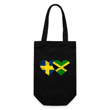 Schweden Jamaika Flagge Herz used - Geschenkbeutel für Flaschen - Schwarz - Vorne