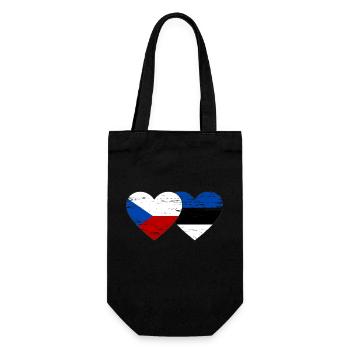 République tchèque Drapeau de l’Estonie coeur utilisé - Sac à bouteille - noir - Devant