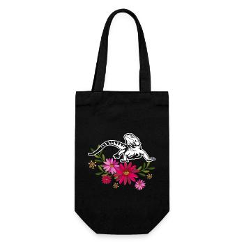Bearded Dragon With Flowers - Gift Bag for Bottles - black - Front