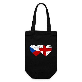 République tchèque Angleterre Drapeau Coeur utilisé - Sac à bouteille - noir - Devant