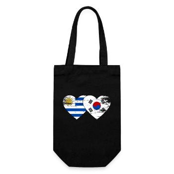 Uruguay Südkorea Flagge Herz used - Geschenkbeutel für Flaschen - Schwarz - Vorne