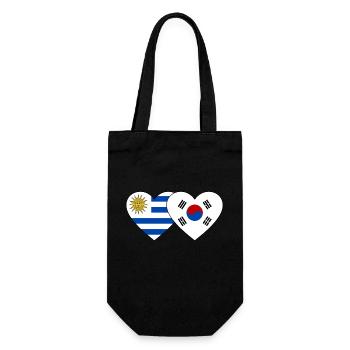 Uruguay Südkorea Flagge Herz - Geschenkbeutel für Flaschen - Schwarz - Vorne
