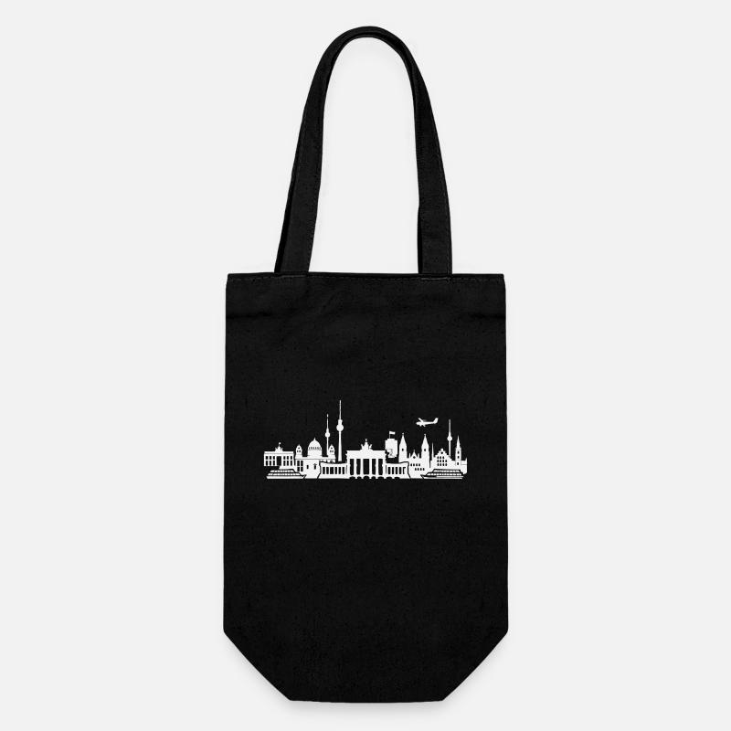 Berlin Skyline - Geschenkbeutel für Flaschen - Schwarz