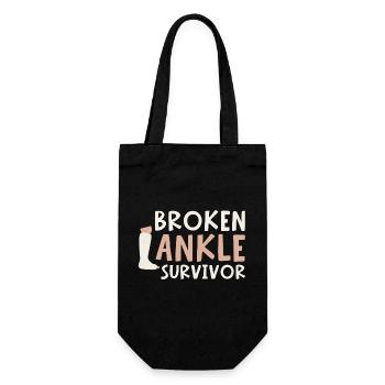 Broken Ankle Survivor - Geschenkbeutel für Flaschen - Schwarz - Vorne