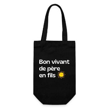 Bon vivant from father to son - dad gift - Gift Bag for Bottles - black - Front