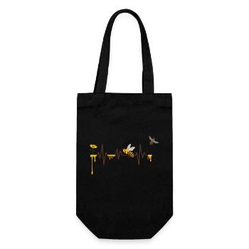 Heartbeat Bees - Geschenkidee - Geschenkbeutel für Flaschen - Schwarz - Vorne