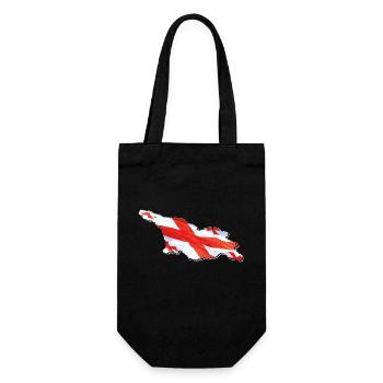 Georgia flag in Georgia map - Gift Bag for Bottles - black - Front